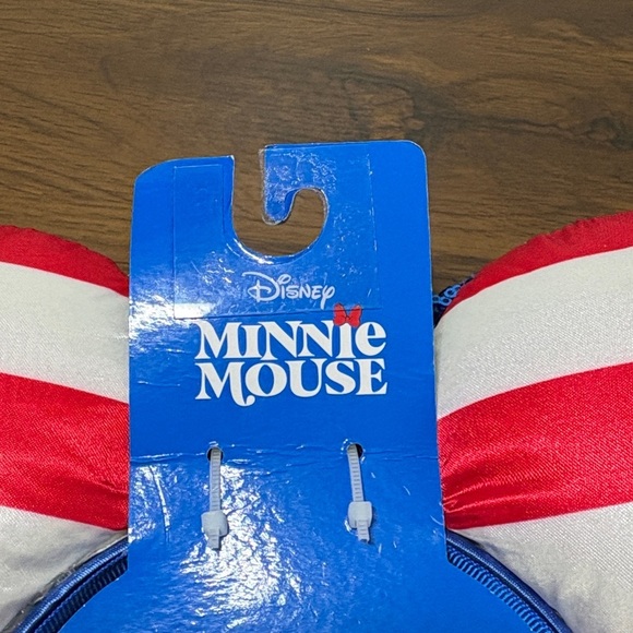 Disney Red and White Striped Headband with Blue Sequin Bow - Picture 2 of 3